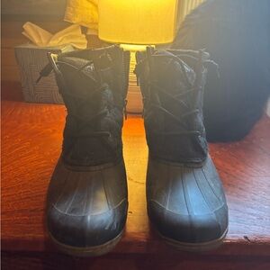Black Sperry duck boots